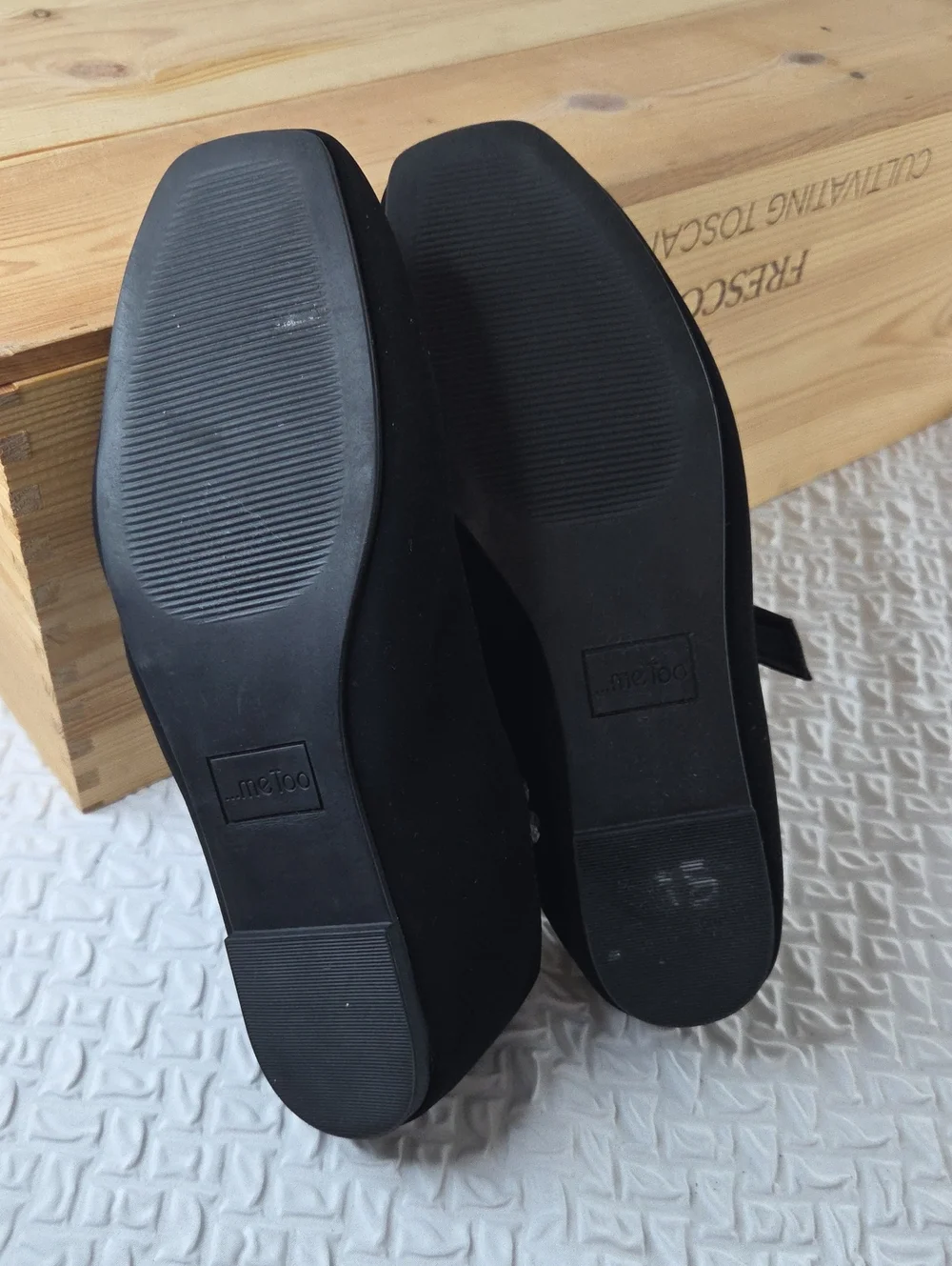 me Too Summer Black Mary Jane Buckle Flats 8W